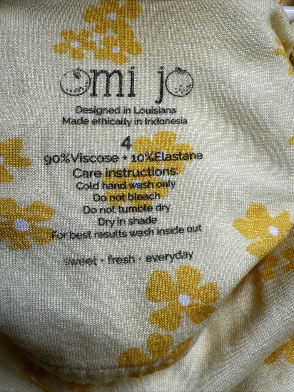 OMI JO 4T Twirl Yellow Floral with Pockets Sleeveless Circle Dress Girls WDW